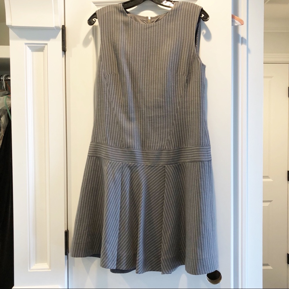 J Crew Striped Wool Dress in Grey